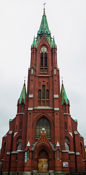 Christian church Johanneskirken building architecture in Bergen city, Norway.
