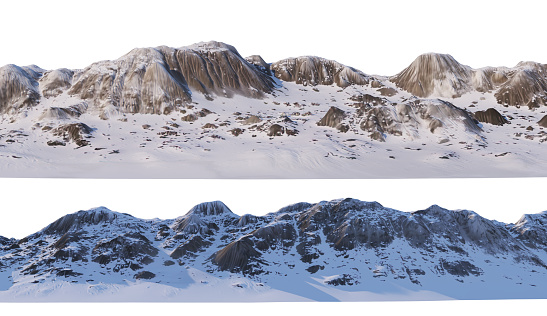3d render Mountains on a white background