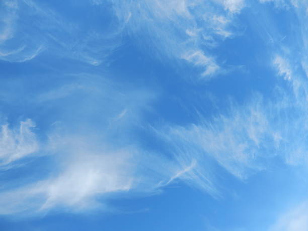 블루 summer sky - vapor trail cirrus sky cloudscape 뉴스 사진 이미지