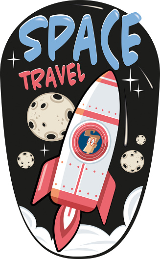 Easy editable space travel 
t-shirt design vector illustration.
All elements was layered seperately...
