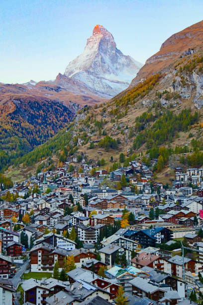 istock The Matterhorn towering over Zermatt, Switzerland 1460328747