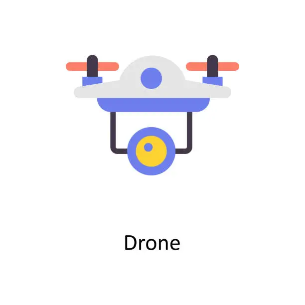 Vector illustration of Drone vector Flat Icons. Simple stock illustration stock illustration