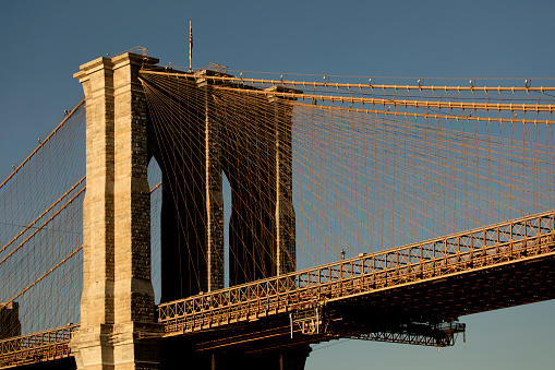 Brooklyn Bridge view on a clear sunny day