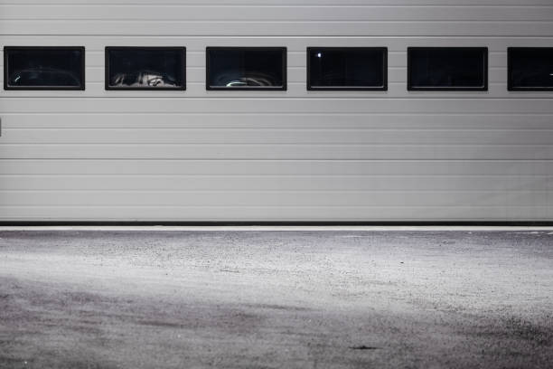 istock Grey warehouse port at night.. 1460334260