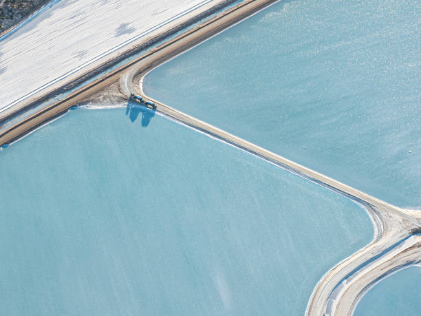 Abstract aerial view of salt works