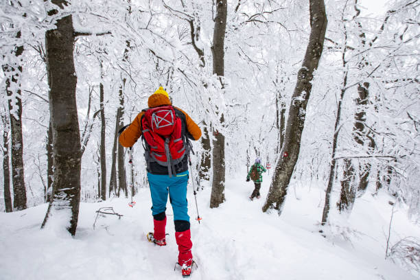 istock Winter hiking adventures in deep snow 1460336275