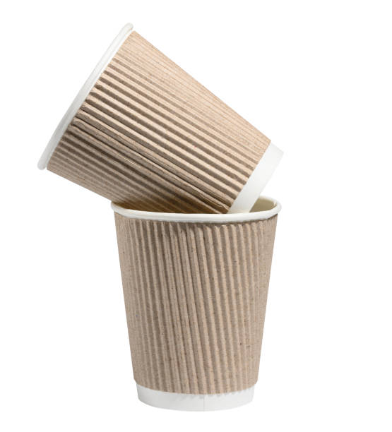 istock Empty brown paper disposable cups on a white background, concept eco-friendly, zero waste 1460337387