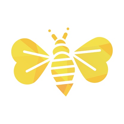 modern polygonal bee and honeycomb vector logo and icon