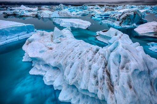 Icebergs in lagoon at Seward, AK.
