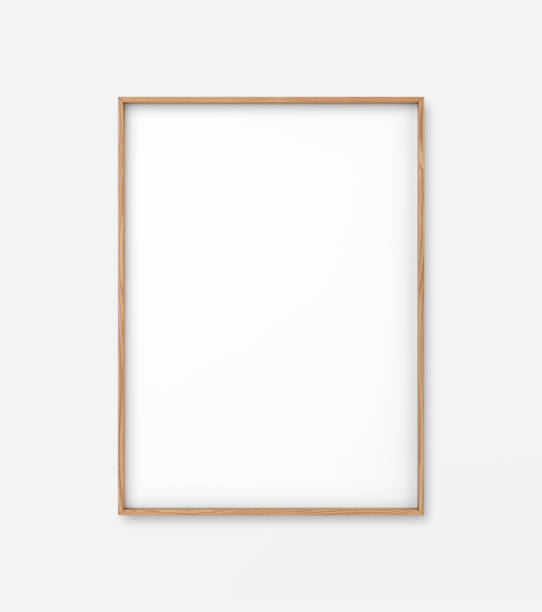 istock Empty wood photo frame template on white background 1460350743