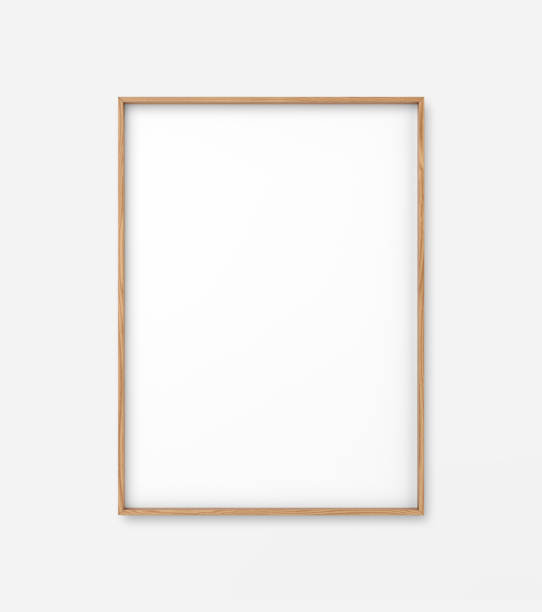 пустой деревянный шаблон фоторамки на белом фоне - blank frame стоковые фото и изображения