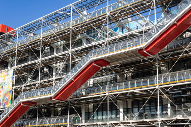 Paris, France - 12th July 2022: Georges Pompidou center, museum building Paris, France - 12th July 2022: Georges Pompidou center, museum building pompidou center stock pictures, royalty-free photos & images