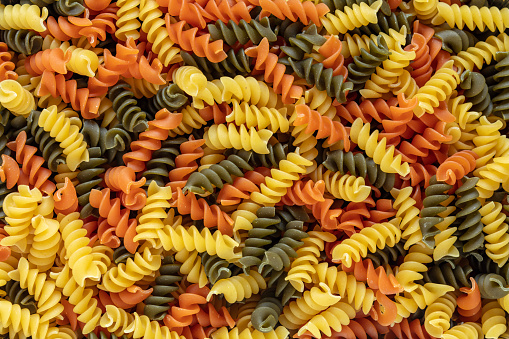 Three Color Rotini (Fusilli) Pasta (Horizontal)
