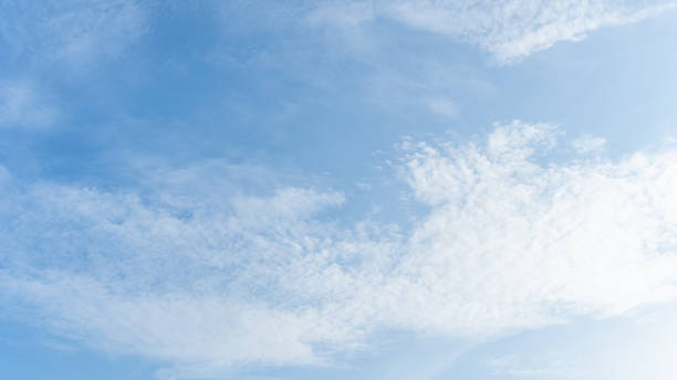 istock Blue sky background with summer white cloud and gradient light, calm beautiful clear skyline weather in the sunshine bright winter wind air, vivid cyan landscape horizon view for environmental day 1460363074
