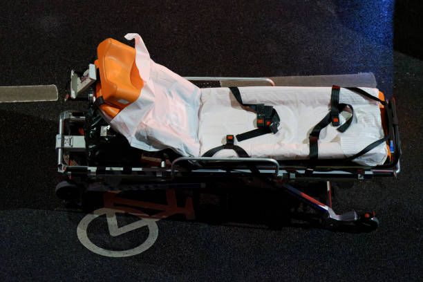 istock stretcher of an ambulance at night 1460366142