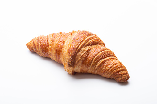 Croissant on white background