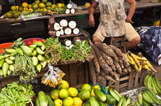 Fresh vegetables at Market, Iquitos, Peru.