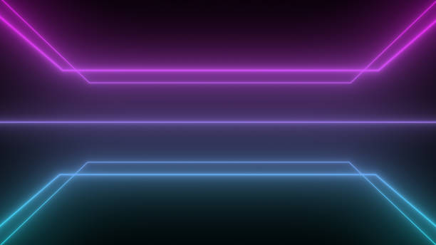 istock Abstract Rectangle Stage Prodium Bar Flicker Neon Light Sign LED Show Image 1460381430