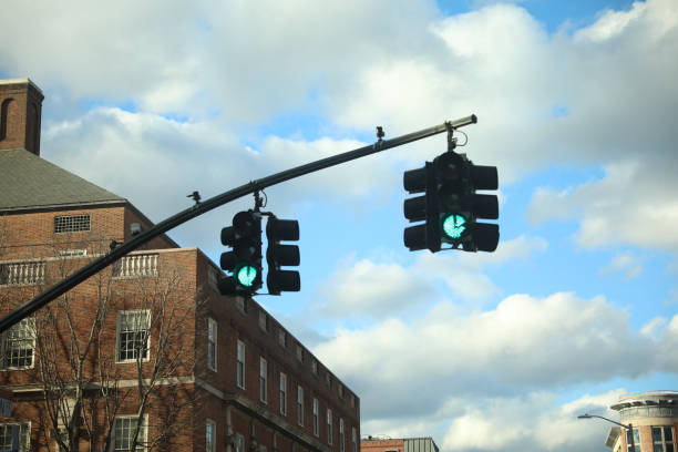 istock Driving Green light red light stop walking traffic light 1460382400