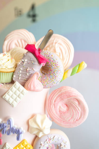istock Birthday cake with decorations - close up view 1460388722