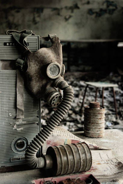 istock Gas Mask and TV 1460392126
