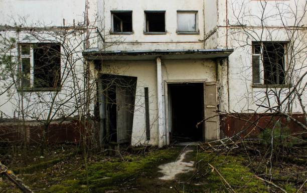 istock Abandoned Apartment Block Entrance 1460392169