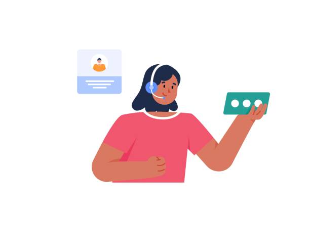 istock Call center with woman and chat for customer 1460394161
