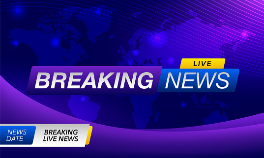 Breaking News on World Map Background. Planet News Background Business Technology. Vector illustration template for your design