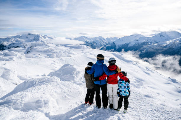 istock Family on a winter ski vacation 1460394376