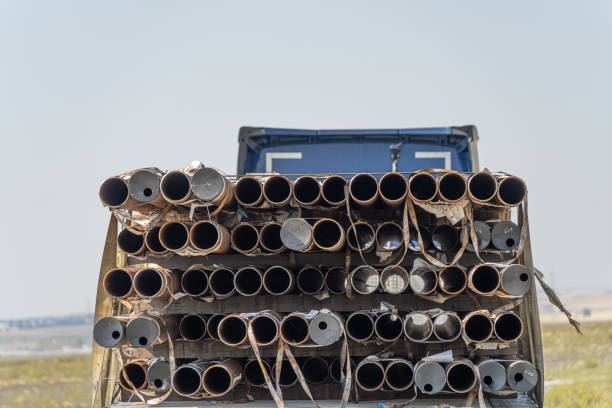 Construction Pipes on back of truck