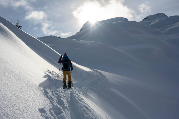 istock Woman backcountry snowboarding 1460397833