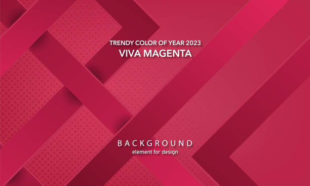 ilustraciones, imágenes clip art, dibujos animados e iconos de stock de color de moda del año 2023 - viva magenta. antecedentes abstractos. líneas geométricas mínimas. textura de diseño brillante. composición de formas dinámicas. muestra de paleta de colores de moda. ilustración vectorial. - ukrainian culture audio