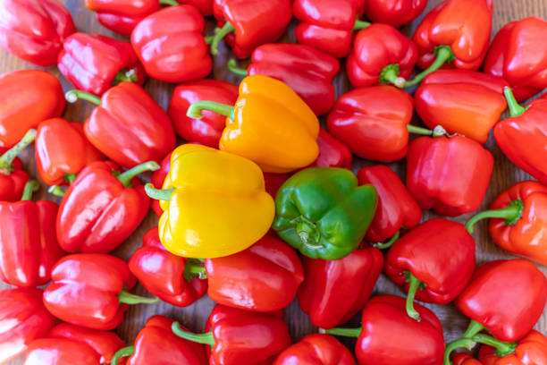 istock Pile of Organic Fresh Bell Peppers on display 1460401330