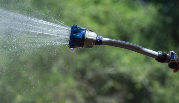 istock Watering The garden With Hose Sprayer 1460413606