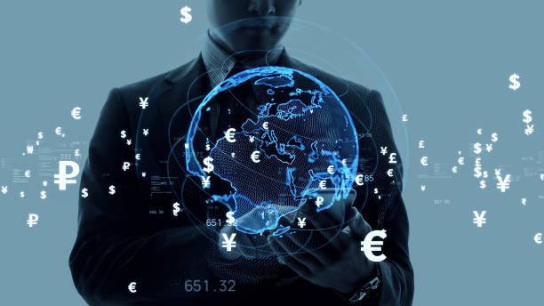 Financial technology concept. Fintech. Online banking. Foreign exchange.