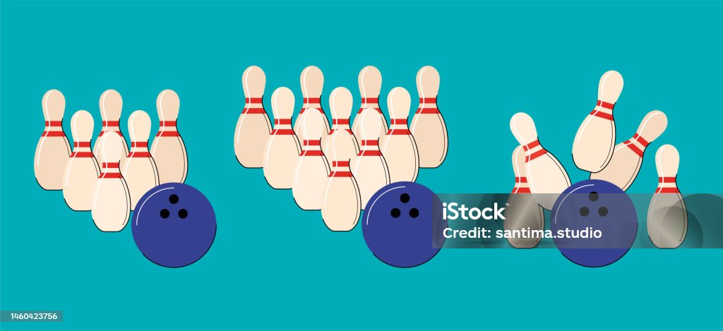 Bowling Strike Isolated Vector Illustration Stock Illustration