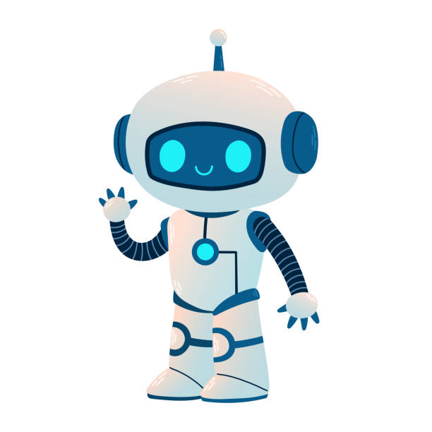 istock Cute Robot Waving Hand. Cartoon Science Technology Concept Isolated Vector. Flat Cartoon Style 1460427545