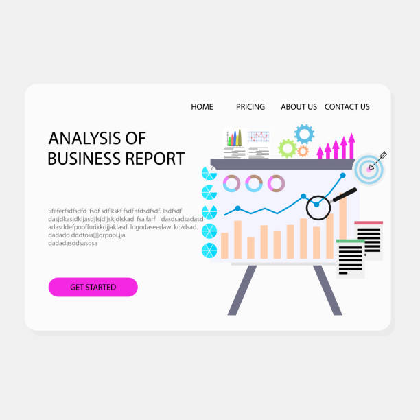 istock Analysis of business report graphic landing page 1460431279