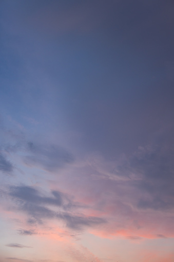 Sunrise summer sky panorama. Art air clouds background