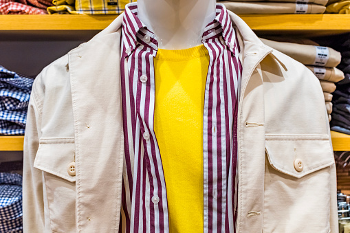 Set of men's casual clothes on a mannequin