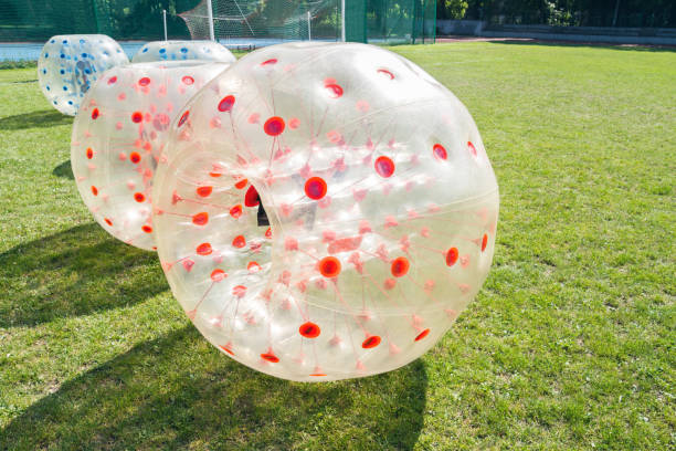 Bumper bubble ball or human hamster. Inflatable bumper bubble ball, human hamster. zorbing stock pictures, royalty-free photos & images