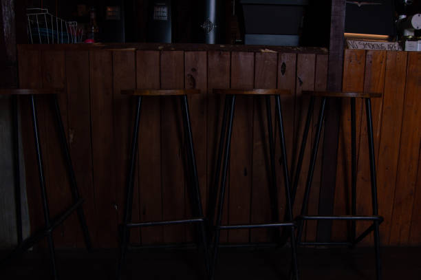 istock selective focus of space in a coffee shop with chairs in a row 1460437863