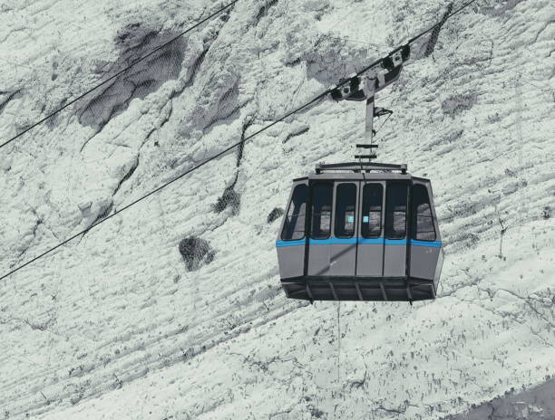 istock Sky transport. Cable Car. Monochrome Image 1460442259