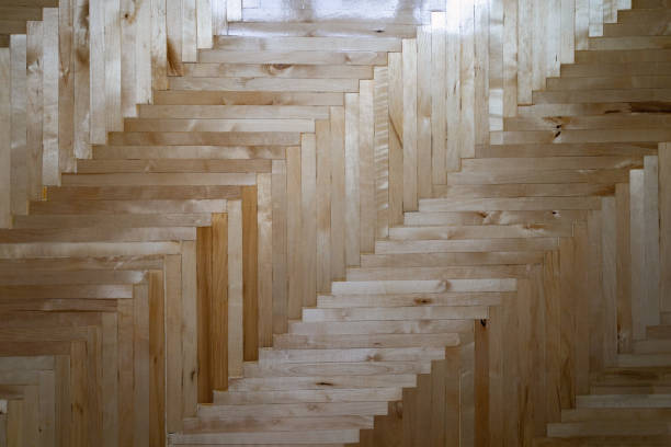 istock Old polish zigzag wooden parquet background. 1460444469