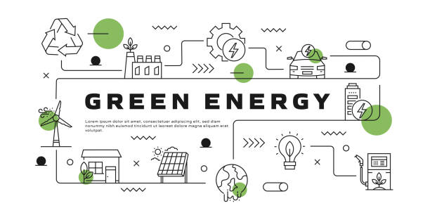 istock Green Energy vector infographic. The design is editable and the color can be changed. Vector set of creativity icons: Electric Car , Recycling , Solar Energy , Wind Energy , Zero Emission 1460444667