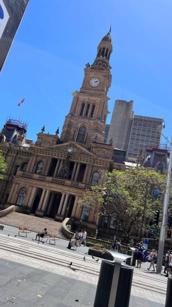 istock Vertical shot of a historic building with a clock 1460447982