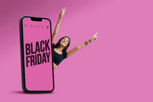 istock Black Friday sale and happy customer 1460452229