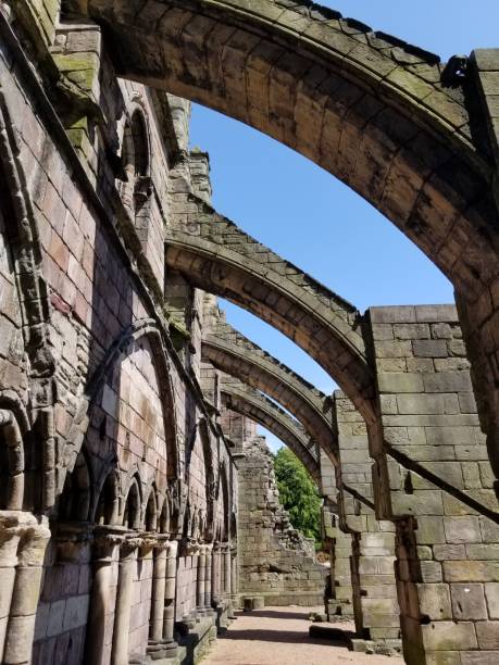 istock Low angle shot of an old stone ruin structure 1460456256