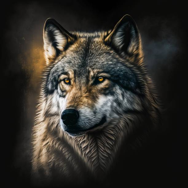 les loups pendant la nuit - chien sauvage photos et images de collection