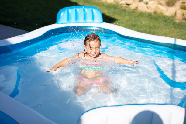 istock Child having fun in a swimming pool 1460460803